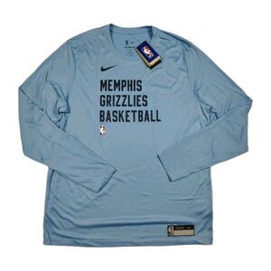 Memphis Grizzlies Nike NBA Authentics Dri-Fit Long Sleeve Shirt Men XL Tall Blue